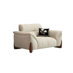 Modern green and white sofa with soft tech fabric, perfect for a cozy living room