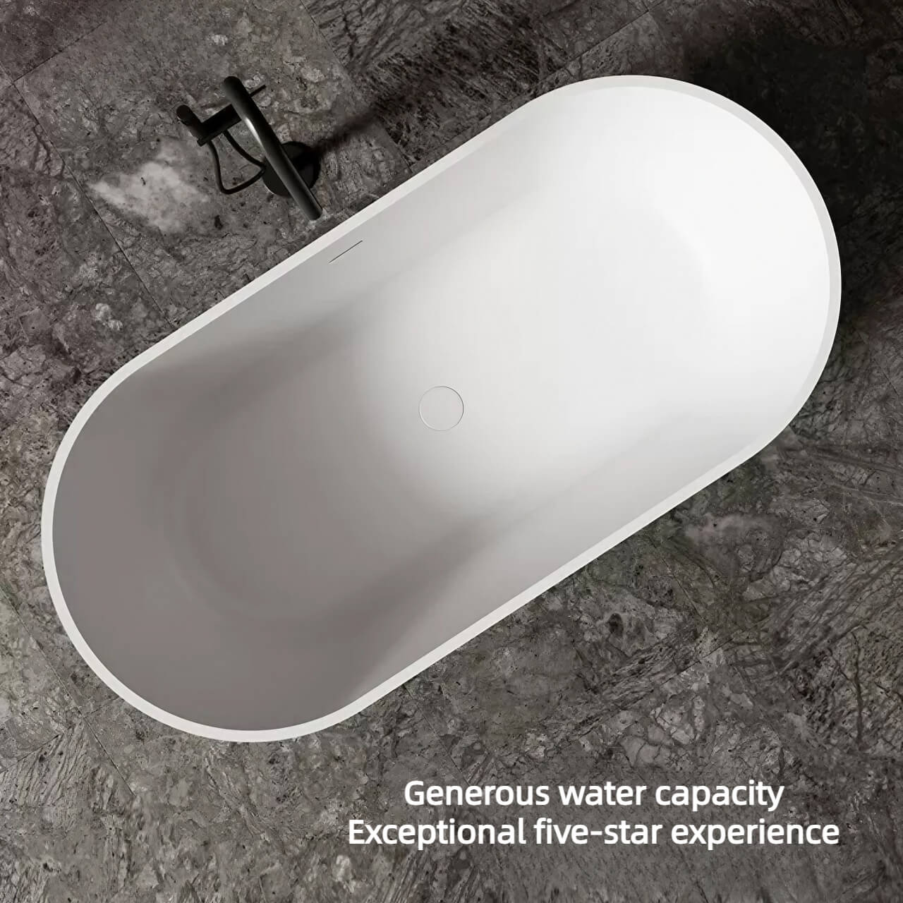 Spacious 67-Inch Artificial Stone Bathtub for Luxurious Baths