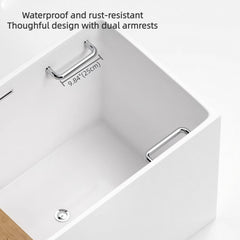 Luxurious 63-inch white acrylic bathtub for deep soaking experiences