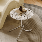 45cm terrazzo accent table with unique three-leg design for stability and style