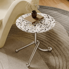 Chic 45cm Terrazzo Accent Table - Unique Three-Leg Design for Stability and Style
