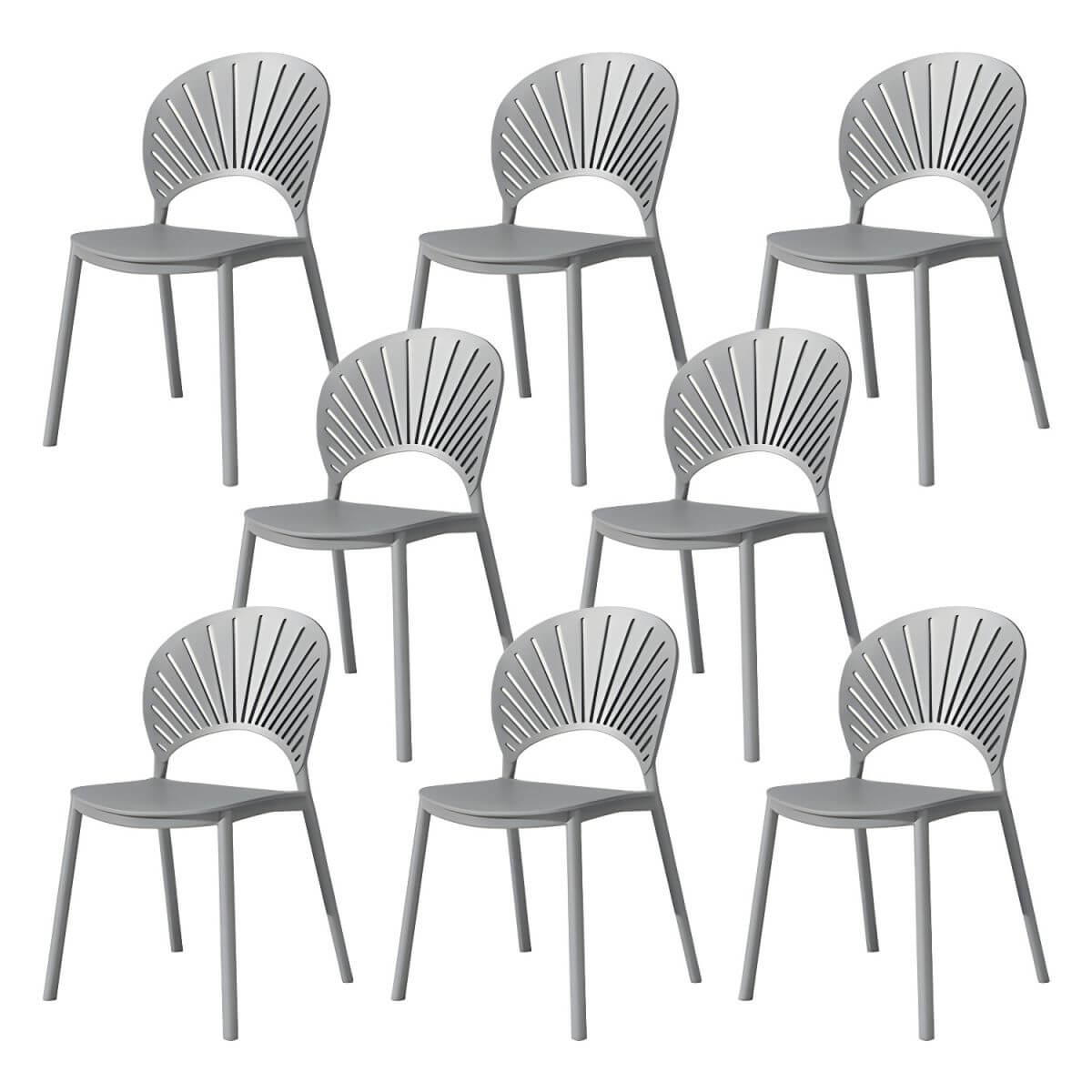Scandinavian style plastic and acrylic side chair with low back for kitchen and dining