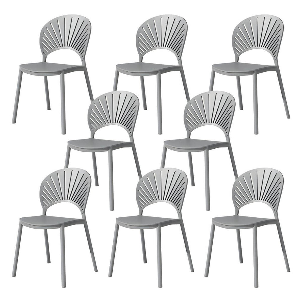 Scandinavian style plastic and acrylic side chair with low back for kitchen and dining