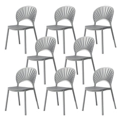 Scandinavian Style Plastic & Acrylic Side Chair with Low Back for Kitchen & Dining Dining Chairs
