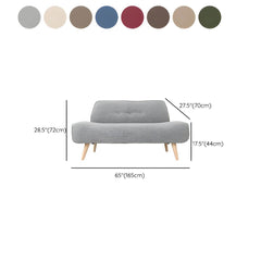 Scandinavian Style Small Size Sofa with Wood Frame in Solid Color and Polyester Blend Upholstery Sofa