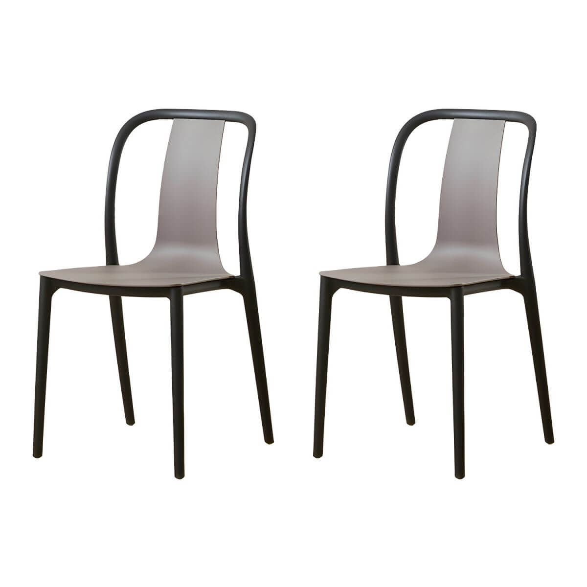 Low-back plastic and acrylic side chair with modern style for kitchen and dining areas
