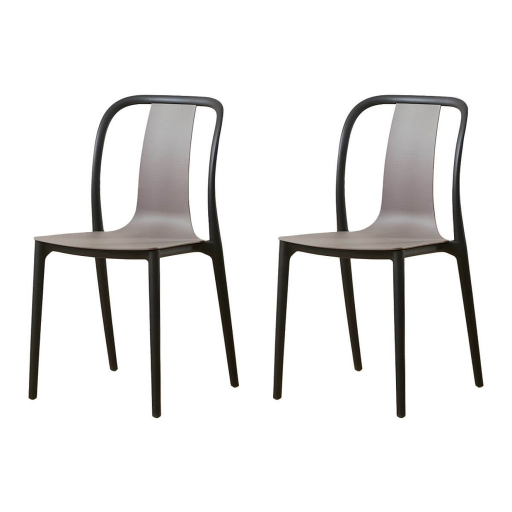 Low-back plastic and acrylic side chair with modern style for kitchen and dining areas