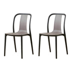Low-back plastic and acrylic side chair with modern style for kitchen and dining areas