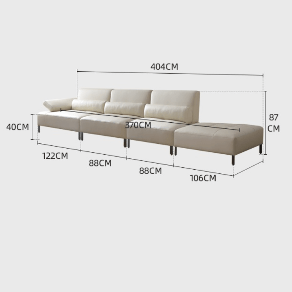 Cream white ergonomic sofa with transformable comfort and contemporary design
