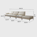 Cream white ergonomic sofa with transformable comfort and contemporary design