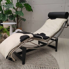Chaise longue ajustable moderne en cadre d'acier courbé