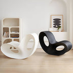 Acrylic contemporary indoor rocking chair without armrest in solid color