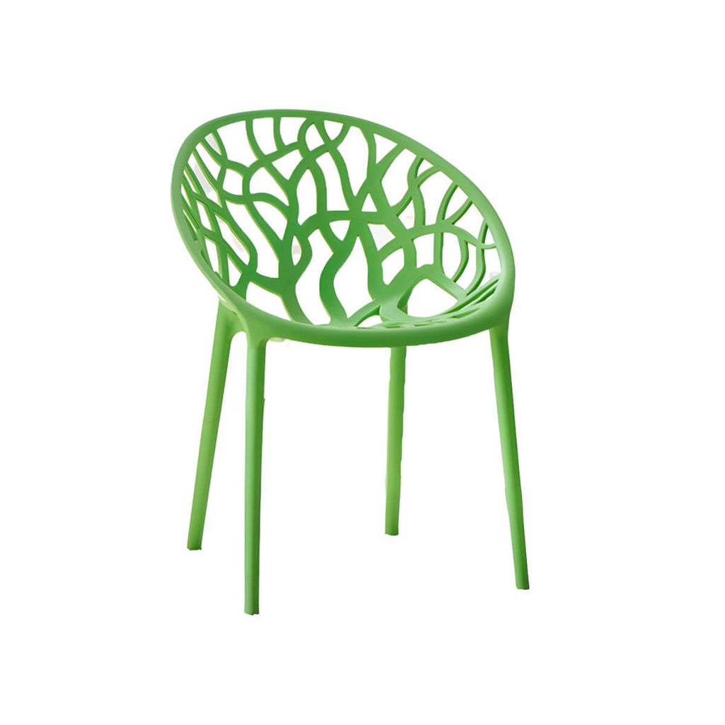 Scandinavian style sloped arm chair made of plastic and acrylic, ideal for kitchen and dining areas