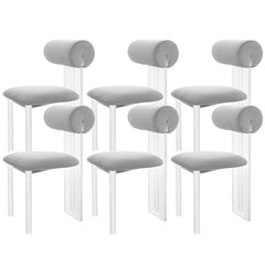 Contemporary Upholstered Dining Chair with Acrylic Frame for Kitchen Dining Chairs