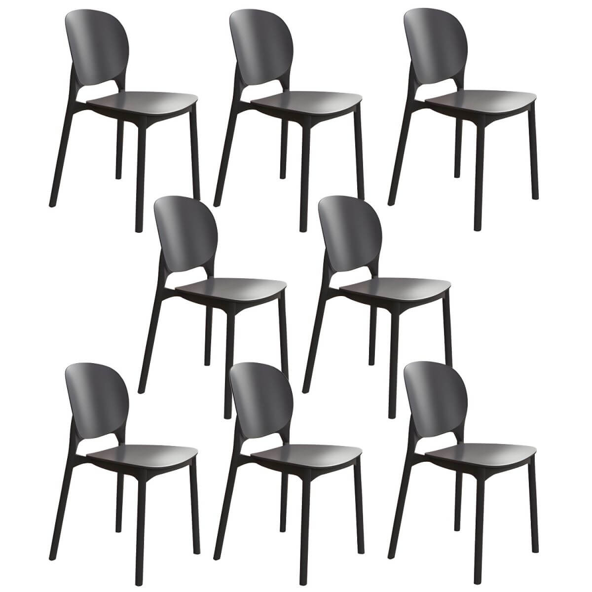 Stackable Scandinavian side chair with open back made of plastic and acrylic for dining