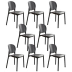 Stackable Scandinavian side chair with open back made of plastic and acrylic for dining