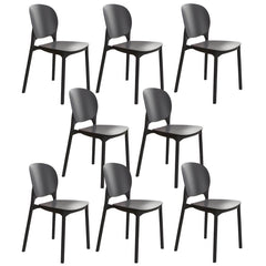 Stackable Scandinavian Side Chair with Open Back and Plastic & Acrylic Material Dining Chairs
