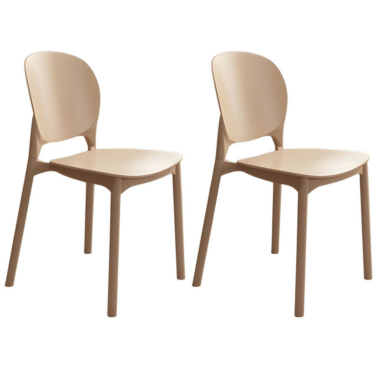 Stackable Scandinavian side chair with open back made of plastic and acrylic for dining