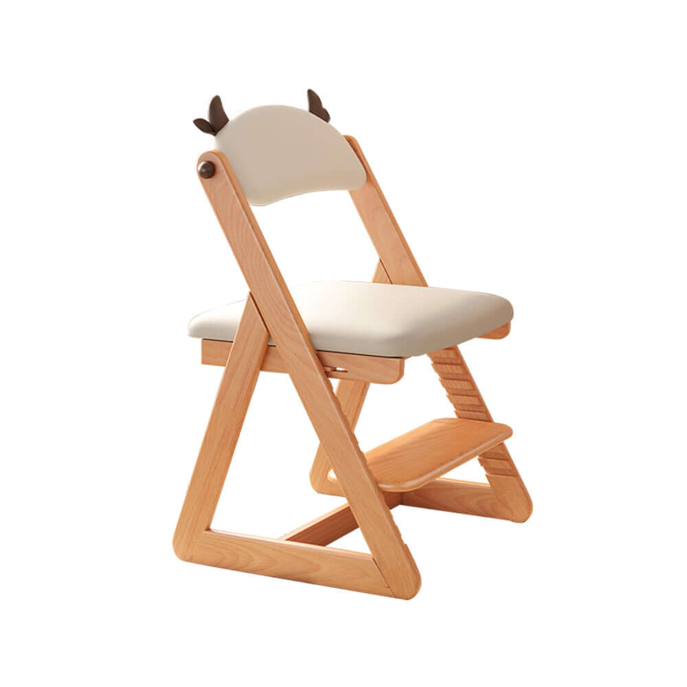 Adjustable height writing chair with backrest for comfortable learning and study