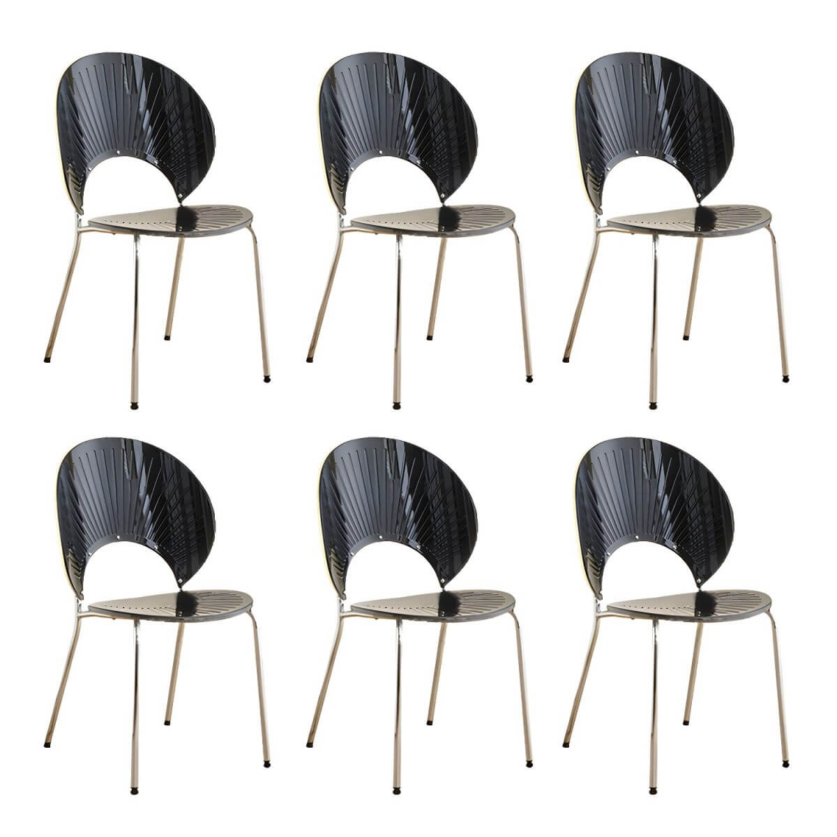 Scandinavian style stackable armless side chair made of plastic and acrylic for dining