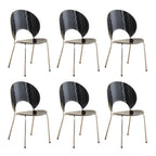 Scandinavian style stackable armless side chair made of plastic and acrylic for dining