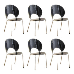 Scandinavian Style Stackable Armless Side Chair in Plastic & Acrylic Dining Chairs