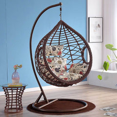 Heat Resistant Metal Porch Swing with Cushions, Chain, and Stand Porch Swings