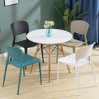 Stackable Scandinavian style plastic and acrylic side chair for dining room