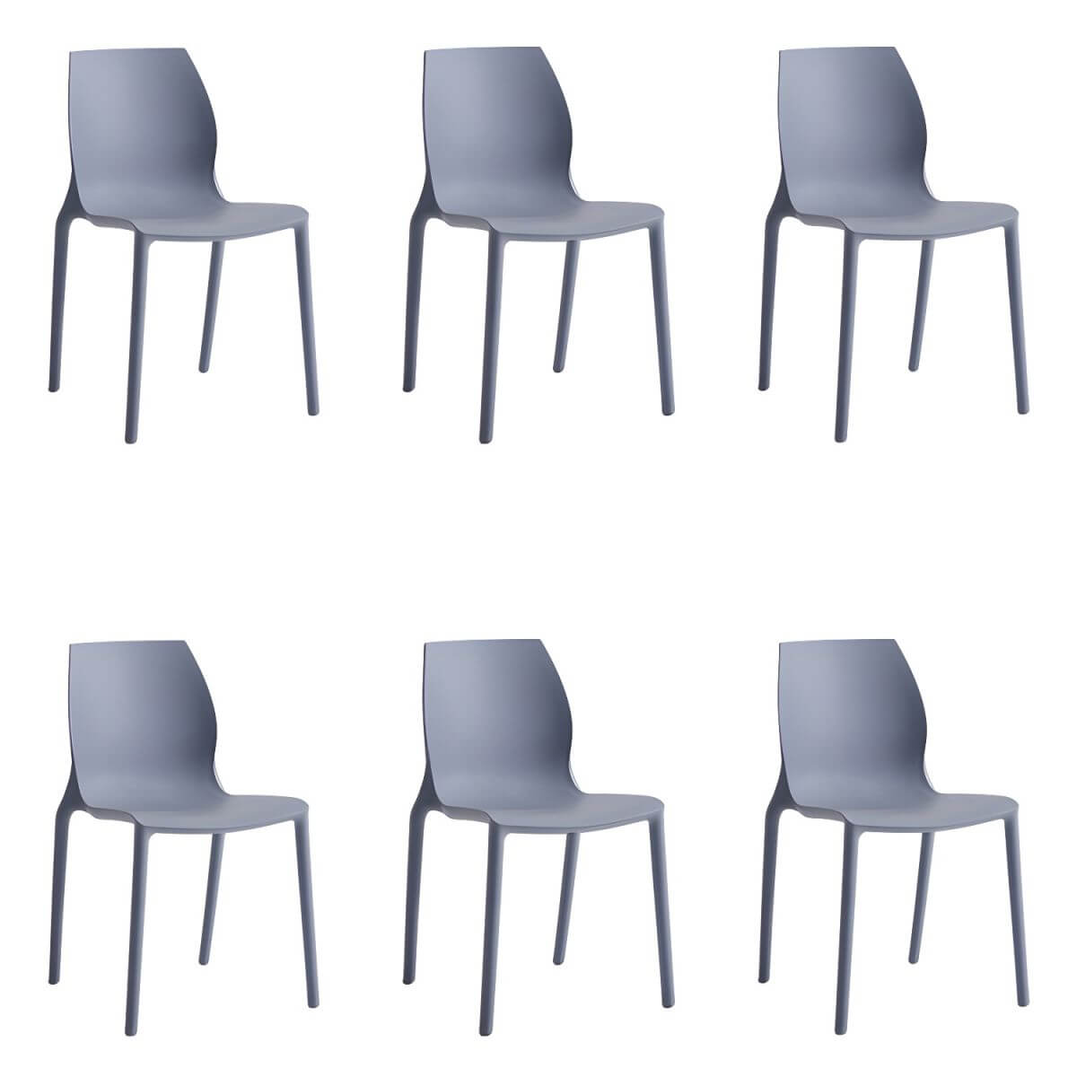 Stackable modern Scandinavian plastic and acrylic chair for kitchen and dining use