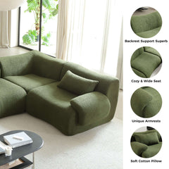 Modern Teddy Velvet Upholstered Sectional Sofa Modular Sofa