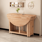 Solid wood folding dining set with smooth surface, easy mobility, and stable design