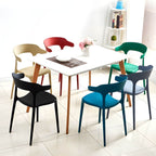 Stackable Nordic acrylic dining chair with armrest and clear acrylic legs