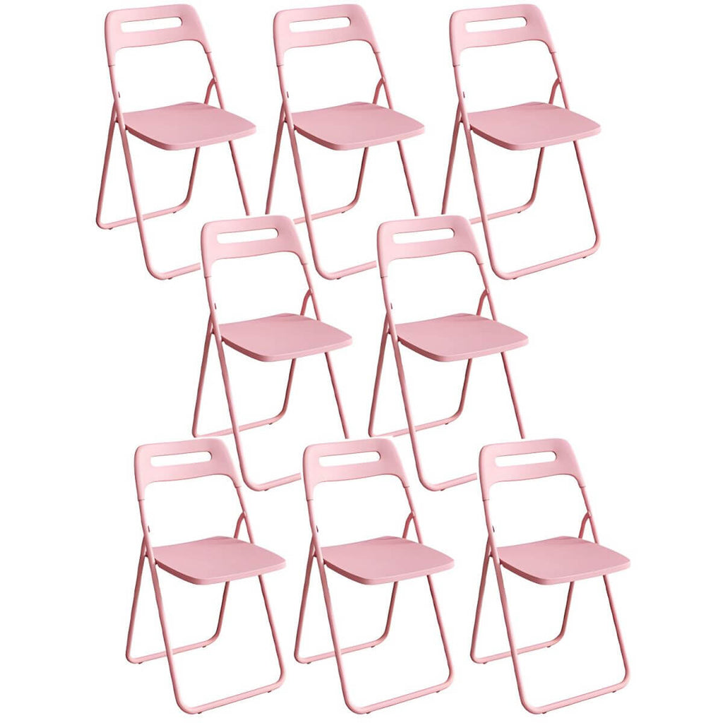 Modern collapsible open back side chair made of plastic and acrylic, ideal for kitchen and dining areas