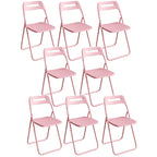 Modern collapsible open back side chair made of plastic and acrylic, ideal for kitchen and dining areas