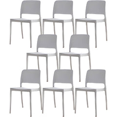 Scandinavian Plastic & Acrylic Dining Chair with Low Back Rest and Armless Design Dining Chairs