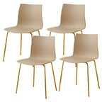 Modern plastic and acrylic side chair with metal legs, ideal for kitchen and dining rooms