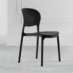 Stackable modern side chair with low back made of plastic and acrylic, perfect for contemporary dining