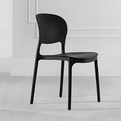 Stackable Modern Side Chair with Low Back in Plastic & Acrylic - Contemporary Style Dining Chairs