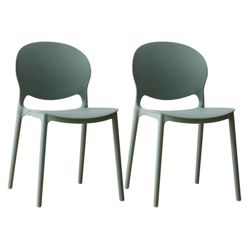 Scandinavian plastic dining chair with open back and four legs, ideal for home use