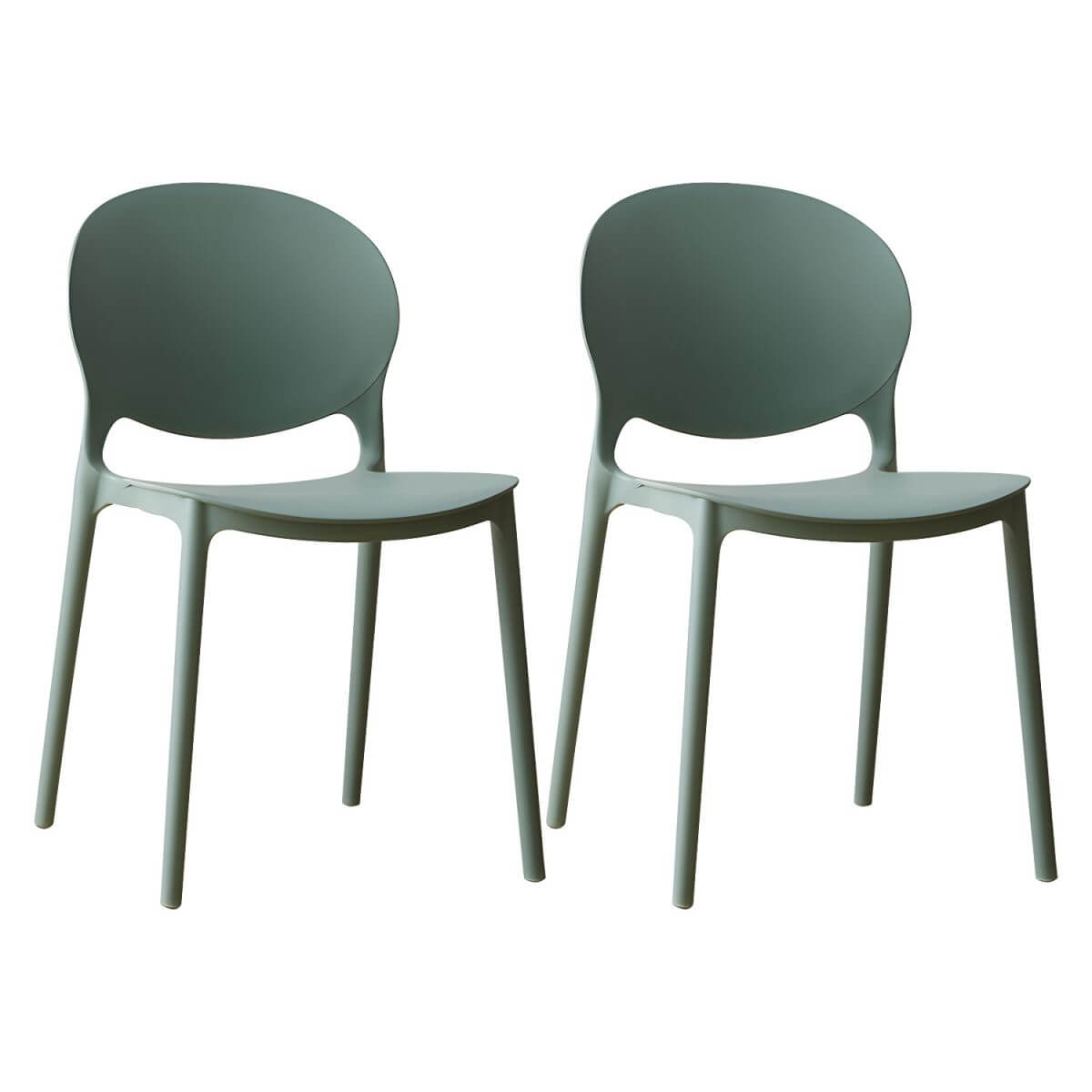 Scandinavian plastic dining chair with open back and four legs, ideal for home use
