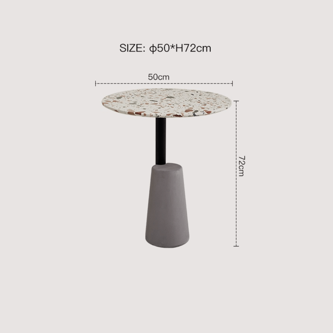 Modern terrazzo coffee table with stylish design, perfect for cozy living spaces