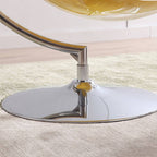 Blue and ruby transparent porch swing with alloy stand, cushions, and chain