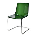 Scandinavian style low back side chair made of plastic and acrylic, ideal for kitchen and dining areas