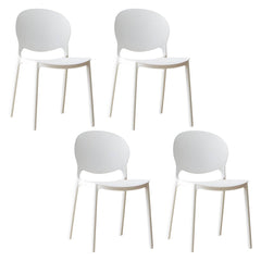 Scandinavian Plastic Dining Chair Open Back Side Chair with 4 Legs for Home Use Dining Chairs