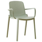 Acrylic modern plastic dining chair with solid back, 32 inches high, ideal for restaurant seating