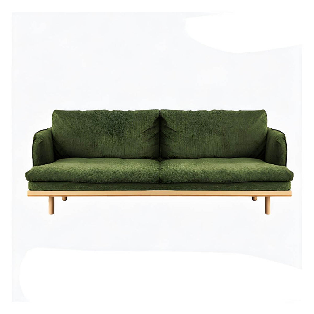 Modern polyester sofa settee with recessed arms and tight back, ideal for living room seating