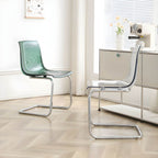 Scandinavian style plastic and acrylic non-upholstered side dining chair