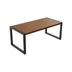 Cocoa color modern patio dining set with laminate tabletop, UV-proof, available in 5 or 7 pieces