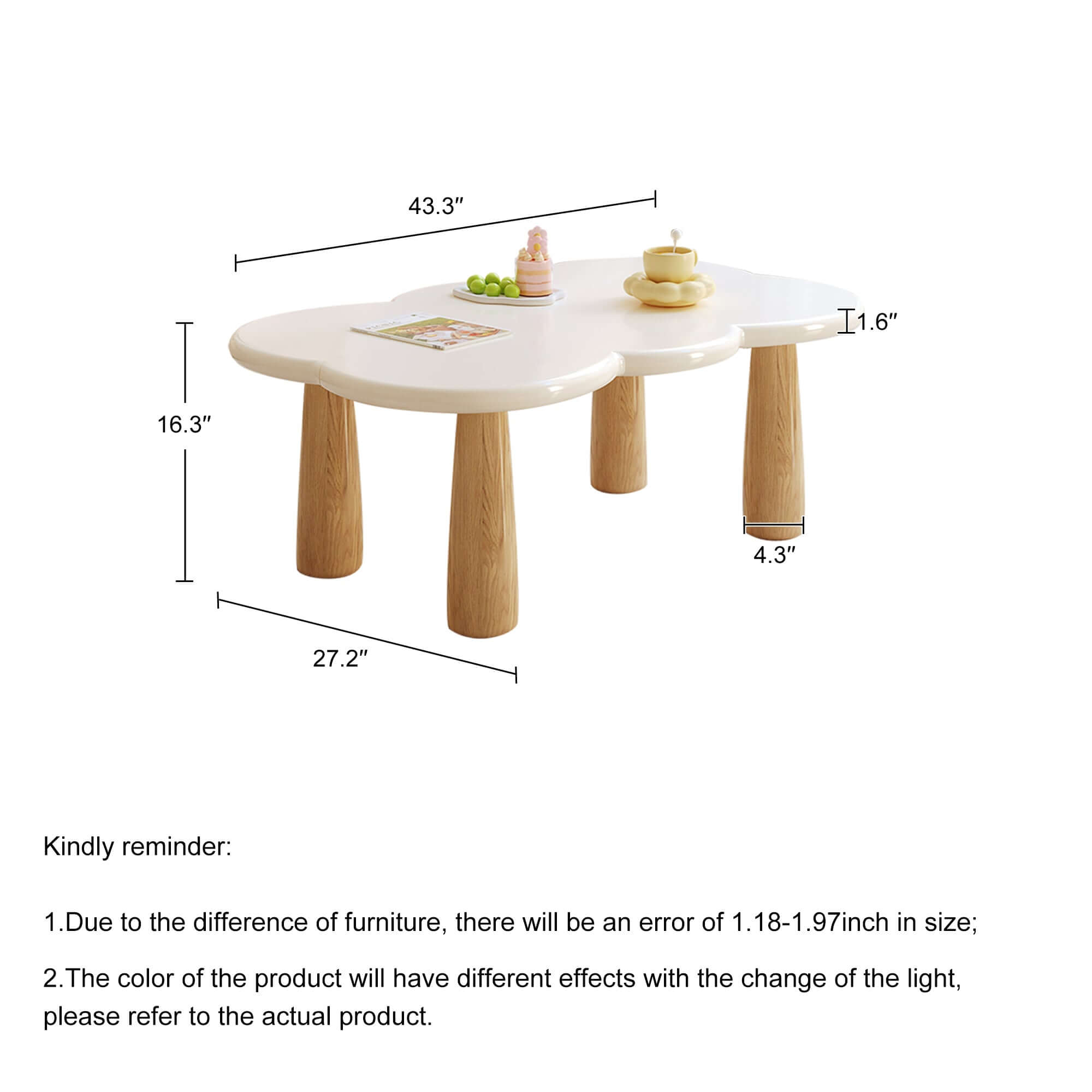 Modern Creative Cloud coffee table with sleek design, perfect for contemporary living rooms