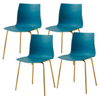 Modern plastic and acrylic side chair with metal legs, ideal for kitchen and dining rooms